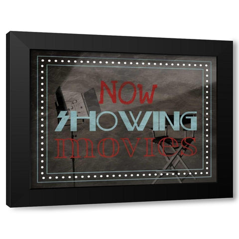 Showing Movies Black Modern Wood Framed Art Print with Double Matting by Grey, Jace