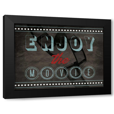 Enjoy The Movies Black Modern Wood Framed Art Print with Double Matting by Grey, Jace