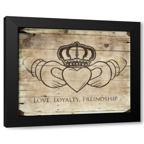 Love Loyalty Friendship Black Modern Wood Framed Art Print with Double Matting by Grey, Jace