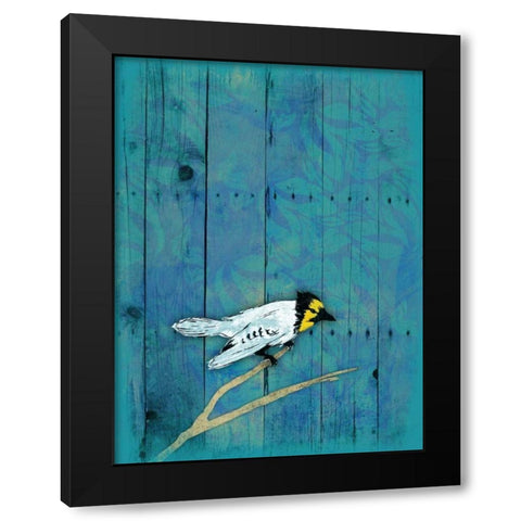 Blue Hue Bird Black Modern Wood Framed Art Print by Grey, Jace