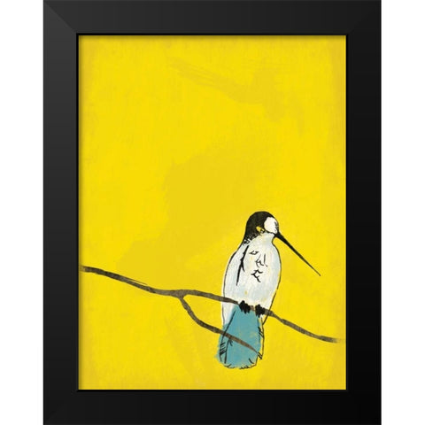 Yellow Bird Black Modern Wood Framed Art Print by Grey, Jace