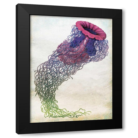 Jellyfish Black Modern Wood Framed Art Print by Grey, Jace