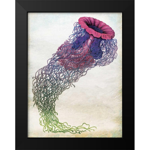 Jellyfish Black Modern Wood Framed Art Print by Grey, Jace