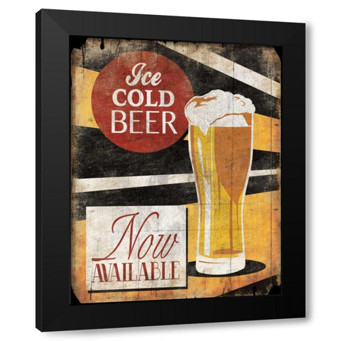 Ice Cold Beer Black Modern Wood Framed Art Print by Grey, Jace