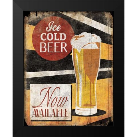Ice Cold Beer Black Modern Wood Framed Art Print by Grey, Jace