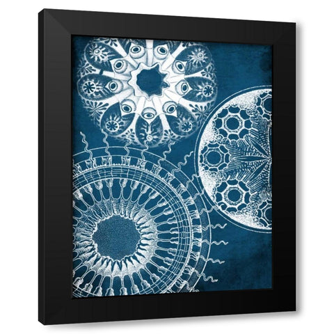 Blue patterns Black Modern Wood Framed Art Print by Grey, Jace