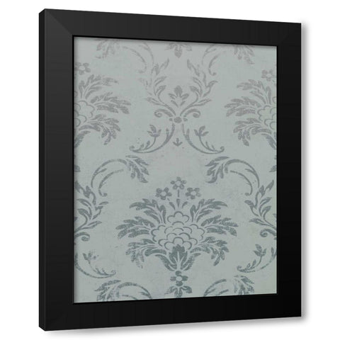 Silver Pattern Black Modern Wood Framed Art Print with Double Matting by Grey, Jace