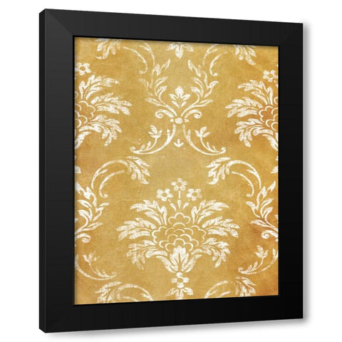 Gold Pattern Black Modern Wood Framed Art Print by Grey, Jace