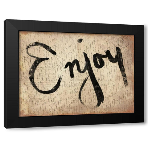 Enjoy Black Modern Wood Framed Art Print by Grey, Jace