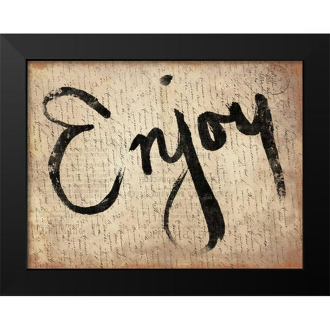 Enjoy Black Modern Wood Framed Art Print by Grey, Jace
