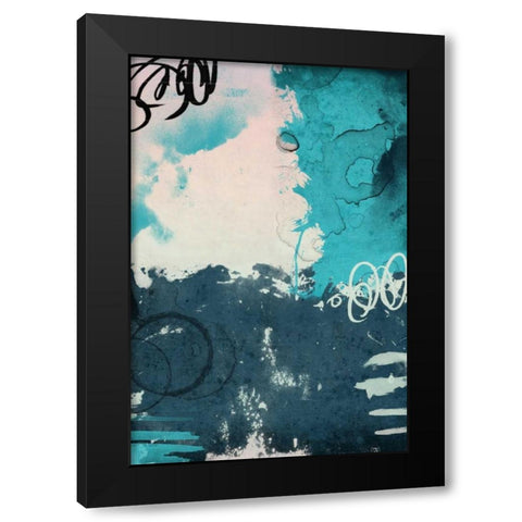 Blue abstract Black Modern Wood Framed Art Print with Double Matting by Grey, Jace