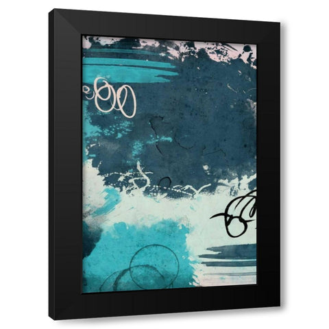 Blue abstract mate Black Modern Wood Framed Art Print by Grey, Jace