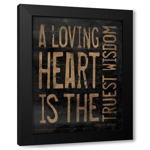 Loveing Heart brown Black Modern Wood Framed Art Print by Grey, Jace