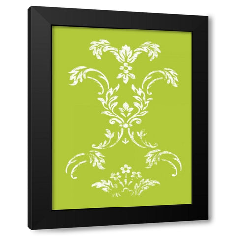 Lime pattern Black Modern Wood Framed Art Print with Double Matting by Grey, Jace