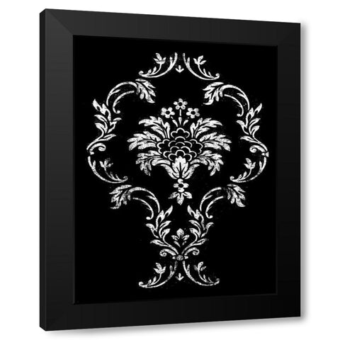 black pattern Black Modern Wood Framed Art Print by Grey, Jace