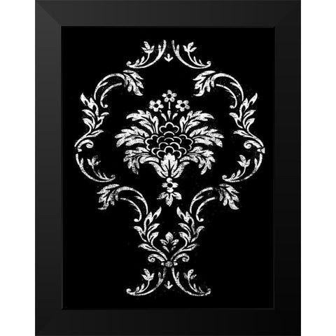 black pattern Black Modern Wood Framed Art Print by Grey, Jace