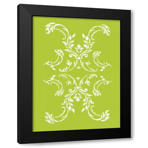 Lime pattern 2 Black Modern Wood Framed Art Print with Double Matting by Grey, Jace