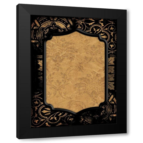 Black gold frame Black Modern Wood Framed Art Print with Double Matting by Grey, Jace