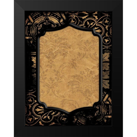 Black gold frame Black Modern Wood Framed Art Print by Grey, Jace