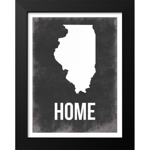 ILLinois Home Black Modern Wood Framed Art Print by Grey, Jace