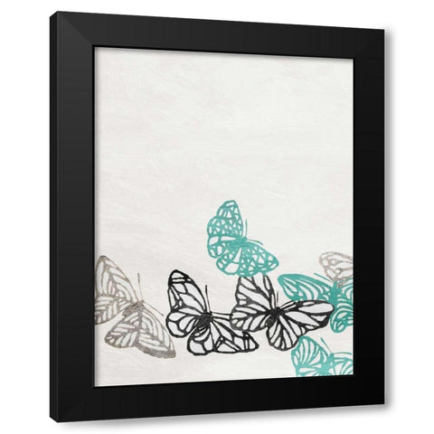 Butterflies 2 Black Modern Wood Framed Art Print by Grey, Jace