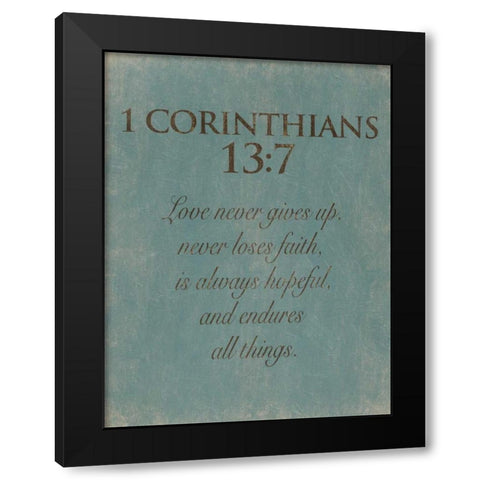Corinthians 137 Black Modern Wood Framed Art Print by Grey, Jace