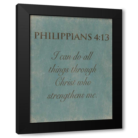 Philippians 413 Black Modern Wood Framed Art Print with Double Matting by Grey, Jace