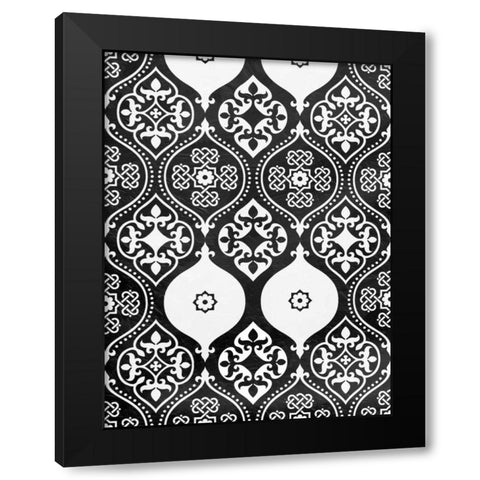 BW Pattern Black Modern Wood Framed Art Print by Grey, Jace