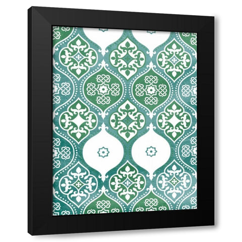 Seafoam pattern Black Modern Wood Framed Art Print by Grey, Jace