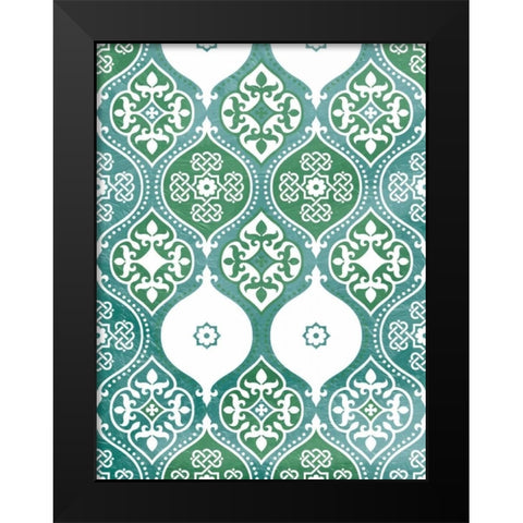 Seafoam pattern Black Modern Wood Framed Art Print by Grey, Jace