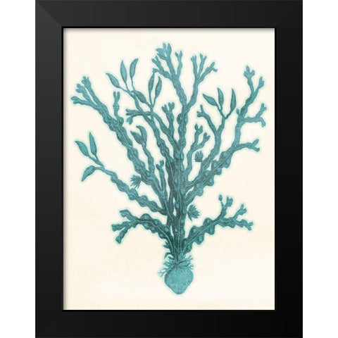 Blue Solid Beach Black Modern Wood Framed Art Print by Grey, Jace