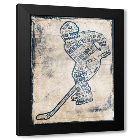 Hockey Type Black Modern Wood Framed Art Print with Double Matting by Grey, Jace