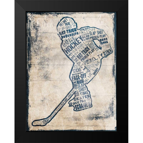 Hockey Type Black Modern Wood Framed Art Print by Grey, Jace
