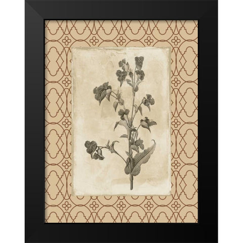 Floral bordered 3 Black Modern Wood Framed Art Print by Grey, Jace