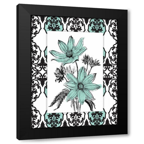 Simple Floral Style Black Modern Wood Framed Art Print by Grey, Jace