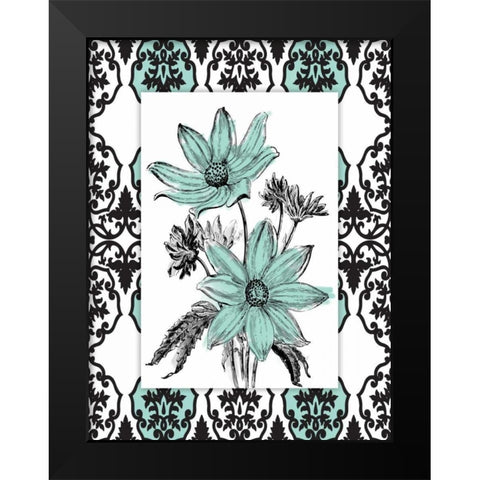 Simple Floral Style Black Modern Wood Framed Art Print by Grey, Jace