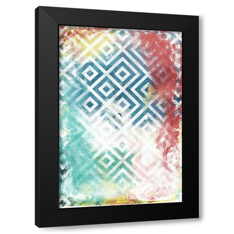 Happy cosmic pattern Black Modern Wood Framed Art Print by Grey, Jace