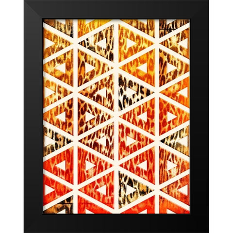 Triangular Animals Bright Black Modern Wood Framed Art Print by Grey, Jace