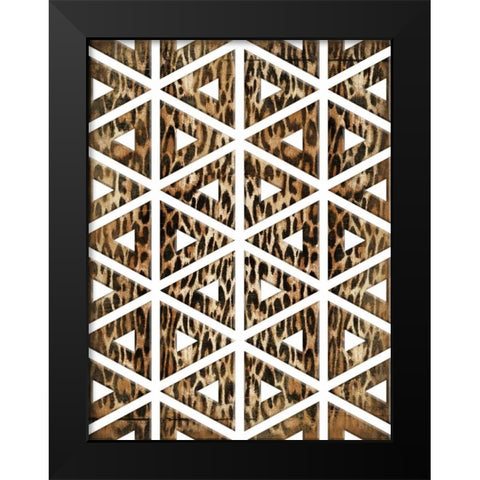 Triangular animals Black Modern Wood Framed Art Print by Grey, Jace