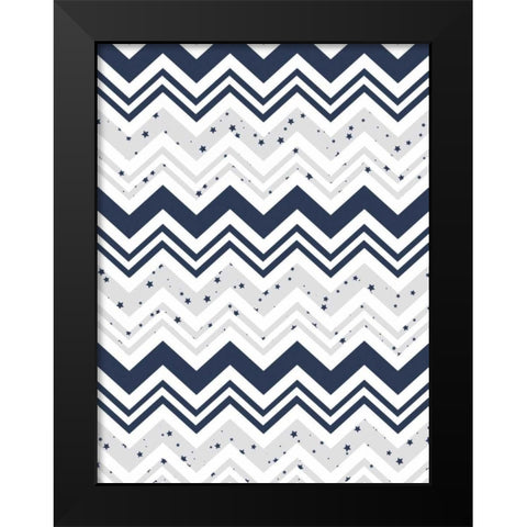 Star chevron Black Modern Wood Framed Art Print by Grey, Jace