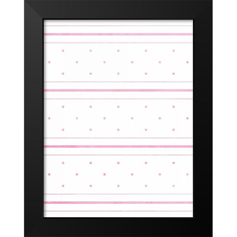 Pink Lines and dots Black Modern Wood Framed Art Print by Grey, Jace