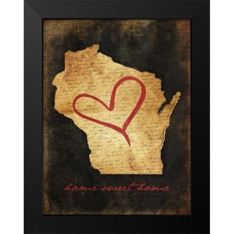Home Sweet Home WI Black Modern Wood Framed Art Print by Grey, Jace