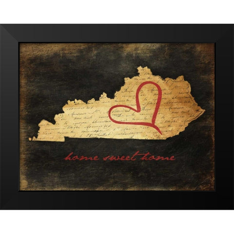 Home Sweet Home KY Black Modern Wood Framed Art Print by Grey, Jace