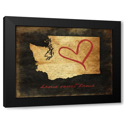 Home Sweet Home WA Black Modern Wood Framed Art Print by Grey, Jace