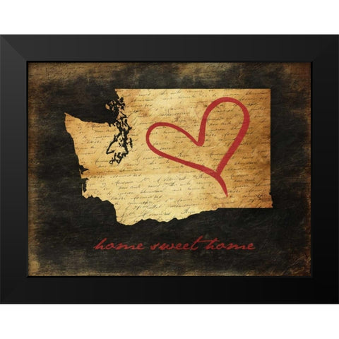 Home Sweet Home WA Black Modern Wood Framed Art Print by Grey, Jace