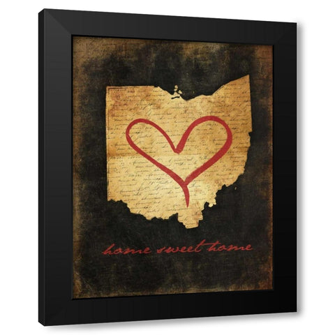 Home Sweet Home OH Black Modern Wood Framed Art Print with Double Matting by Grey, Jace