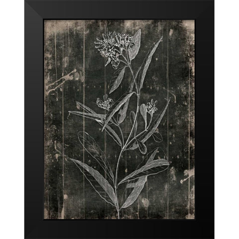 Wood Floral Black Modern Wood Framed Art Print by Grey, Jace