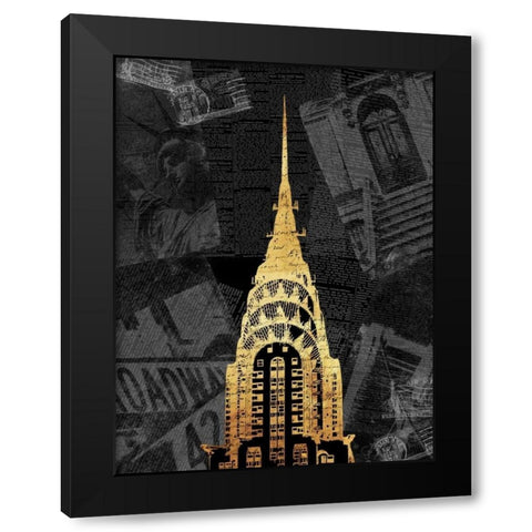 Gold NY Mate Black Modern Wood Framed Art Print by Grey, Jace