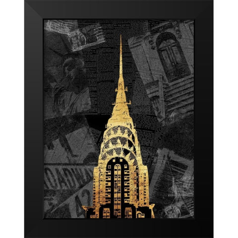 Gold NY Mate Black Modern Wood Framed Art Print by Grey, Jace