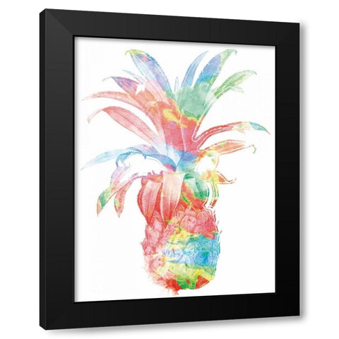 Colorful Pineapple Clean Black Modern Wood Framed Art Print with Double Matting by Grey, Jace